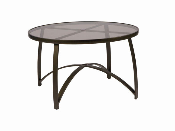 Picture of Woodard Wyatt Aluminum with Bronze Glass 36" Round Counter Height Umbrella Table