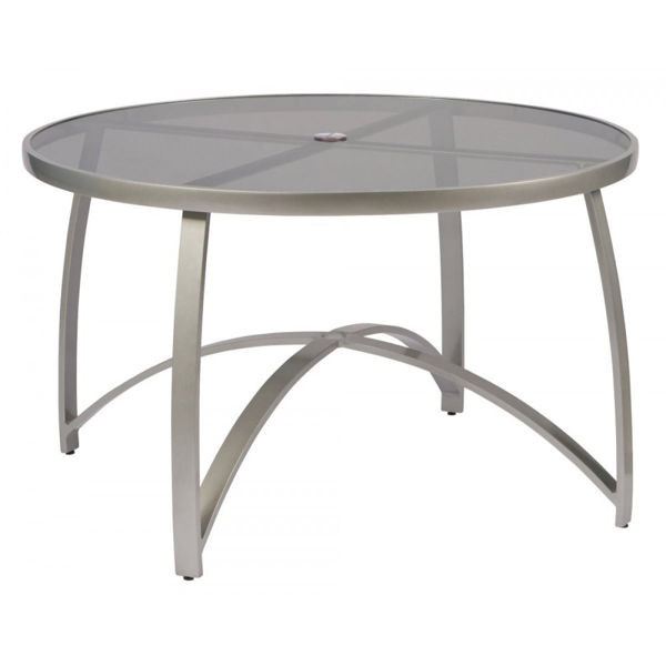 Picture of Woodard Wyatt Aluminum with Bronze Glass 48" Round Umbrella Table