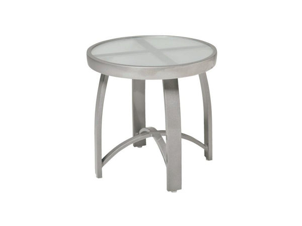 Picture of Woodard Wyatt Aluminum with Frosted Glass 18" Round End Table