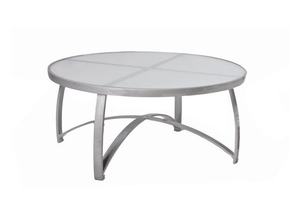 Picture of Woodard Wyatt Aluminum with Frosted Glass 36" Round Coffee Table