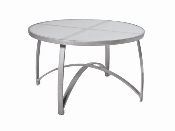 Picture of Woodard Wyatt Aluminum with Frosted Glass 36" Round Bar Height Umbrella Table
