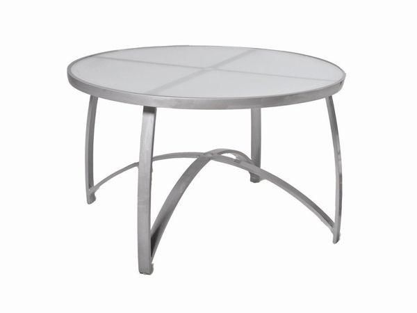 Picture of Woodard Wyatt Aluminum with Frosted Glass 36" Round Counter Height Umbrella Table
