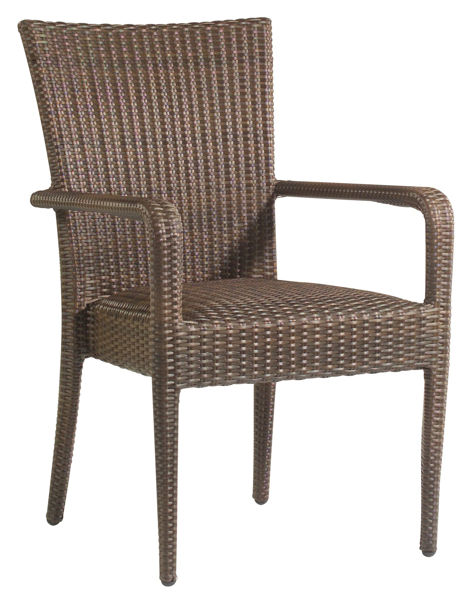 Picture of Woodard All Weather Padded Seat Dining Arm Chair