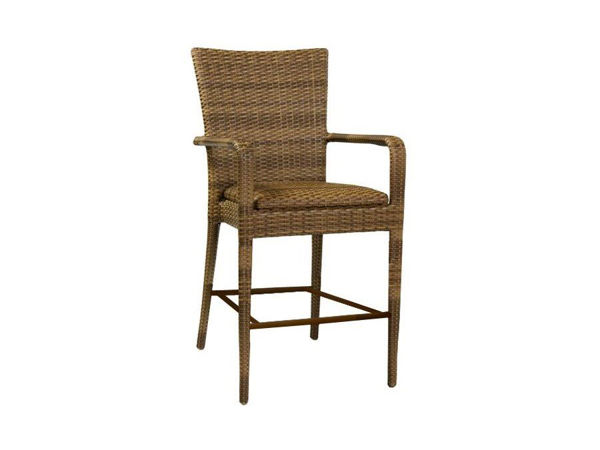 Picture of Woodard All Weather Padded Seat Counter Stool with Arms