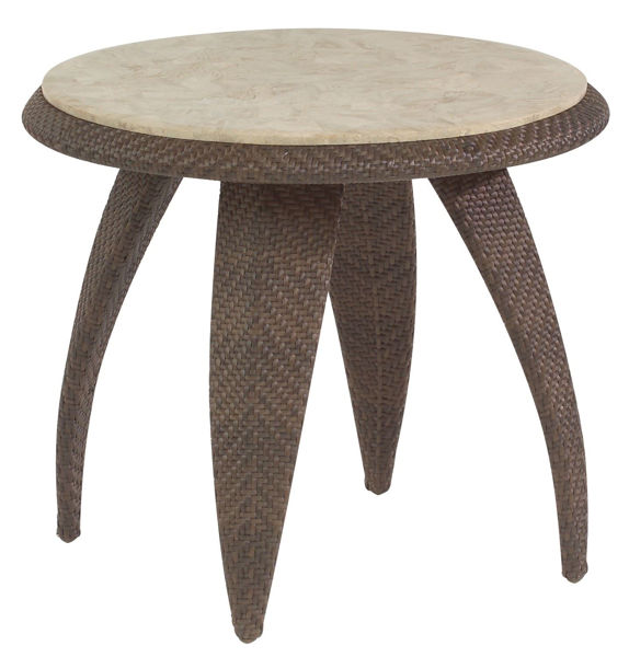 Picture of Woodard Bali End Table with Stone Top