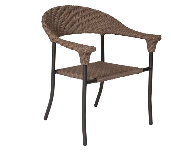 Picture of Woodard Barlow Dining Arm Chair - Stackable - Bronzed Teak