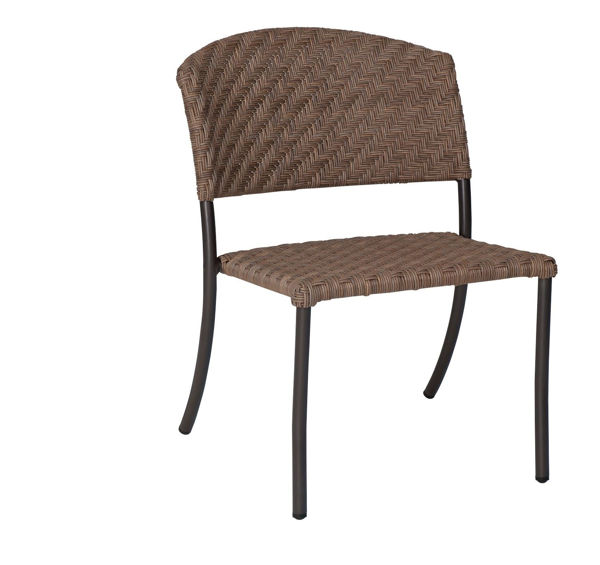 Picture of Woodard Barlow Dining Side Chair - Stackable - Bronzed Teak