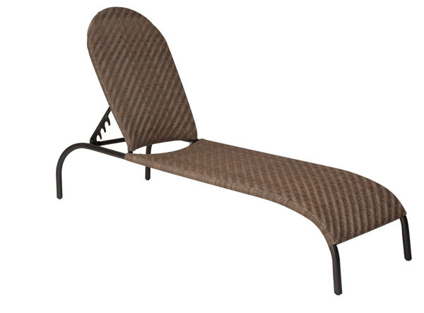 Picture of Woodard Barlow Adjustable Chaise Lounge- Stackable - Bronzed Teak