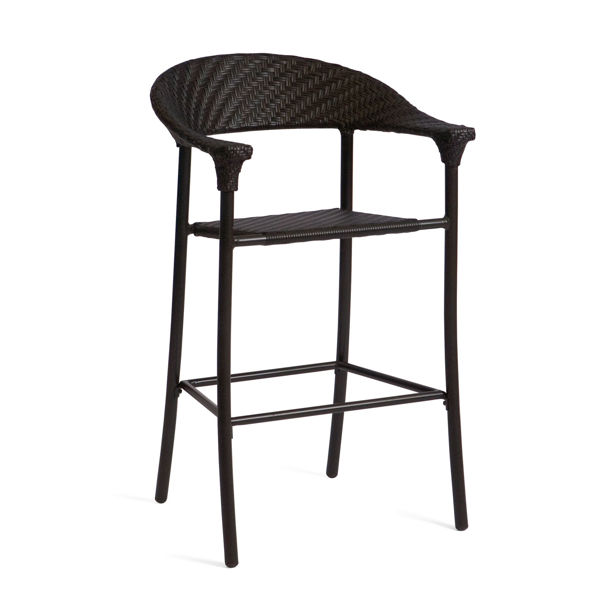 Picture of Woodard Barlow Stationary Bar Stool - Dark Roast