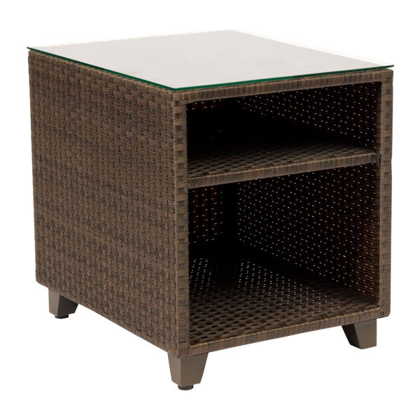Picture of Woodard Del Cristo End Table with Glass Top