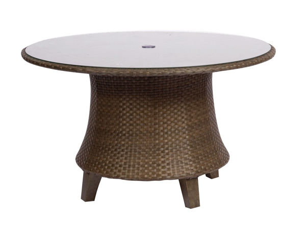 Picture of Woodard Del Cristo Round Umbrella Table with Glass Top