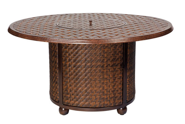 Picture of Woodard North Shore Firepit with Woven Base and Round Thatch Top