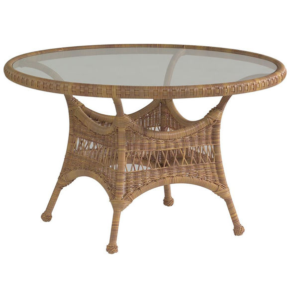 Picture of Woodard Sommerwind Round Dining Table with Glass Top