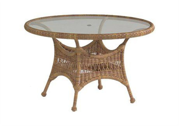 Picture of Woodard Sommerwind Round Umbrella Dining Table with Glass Top
