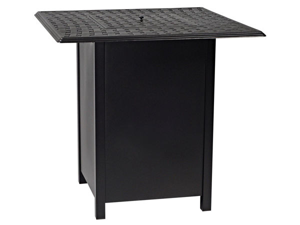 Picture of Woodard Aluminum Square Bar Height Fire Pit Base with Round Burner