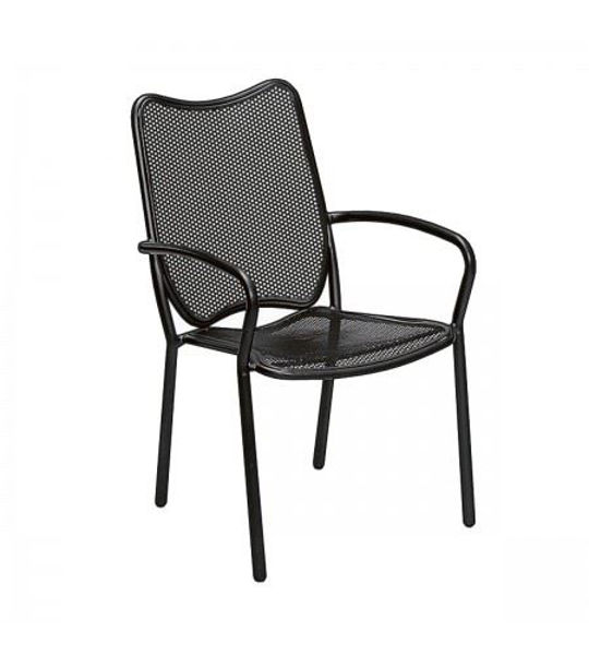 Picture of Woodard Alissa Textured Black Arm Chair - Stackable