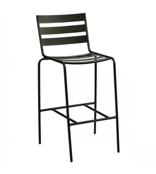 Picture of Woodard Metro Textured Black Stationary Bar Stool