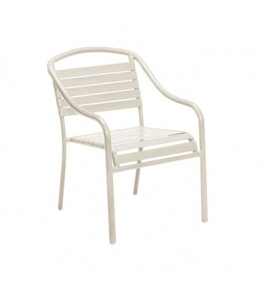 Picture of Woodard Baja White Arm Chair - Stackable