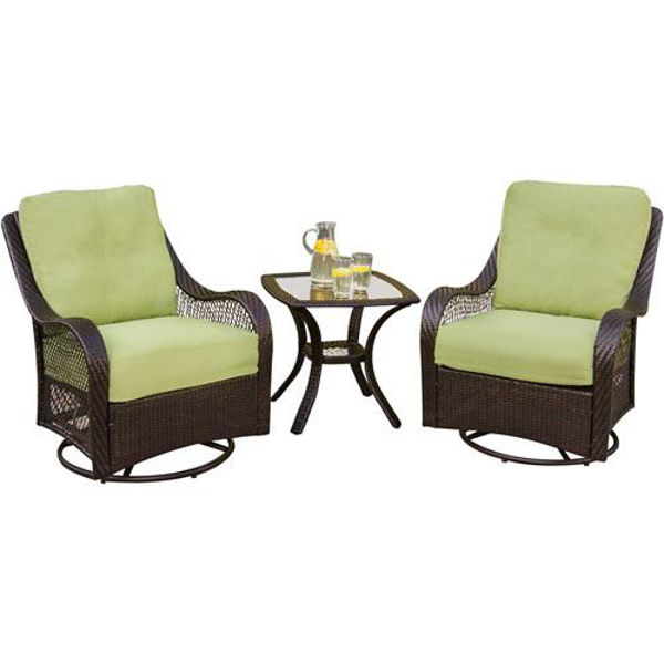 Picture of Hanover Orleans 3-Piece Glider Set - Brown / Green