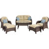 Picture of Hanover Newport 6-Piece Seating Set - Grey / Light Blue