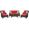 Picture of Hanover Strathmere 6-Piece Seating Set - Brown / Red