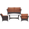 Picture of Hanover Strathmere Allure 4-Piece Seating Set - Rust / Espresso