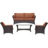 Picture of Hanover Strathmere Allure 4-Piece Seating Set - Rust / Espresso