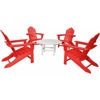 Picture of Hanover All-Weather 5pc Adirondack Chat Group - White/Sunset Red