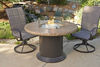 Picture of Outdoor Great Room Colonial Fire Pit Table with Round Mocha Top