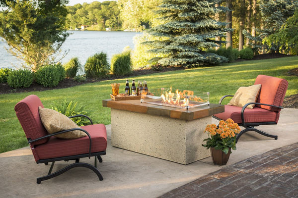 Picture of Outdoor Great Room Artisan Fire Pit Table - Brown