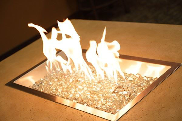 Picture of Outdoor Great Room 12' X 24' Rectangular Crystal Fire Burner with Glass Fire Gems