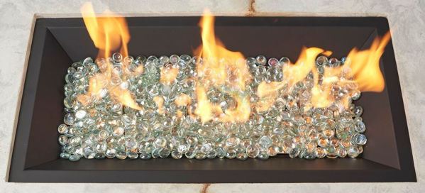 Picture of Outdoor Great Room 24' X 24' Square Crystal Fire Black Burner With Glass Fire Gems