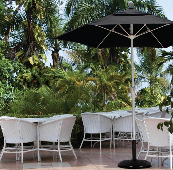 Picture of FiberBuilt 7.5 Ft Terrace Umbrellas with Crank Lift - White Finish