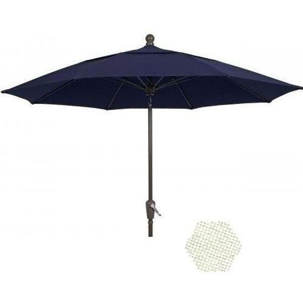 Picture of FiberBuilt 7.5 Ft Terrace Umbrellas with Crank Lift - Bright Aluminum Finish