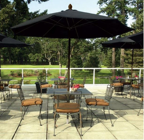 Picture of FiberBuilt 11 Ft Market Umbrellas Pulley and Pin Lift - Champagne Bronze Finish