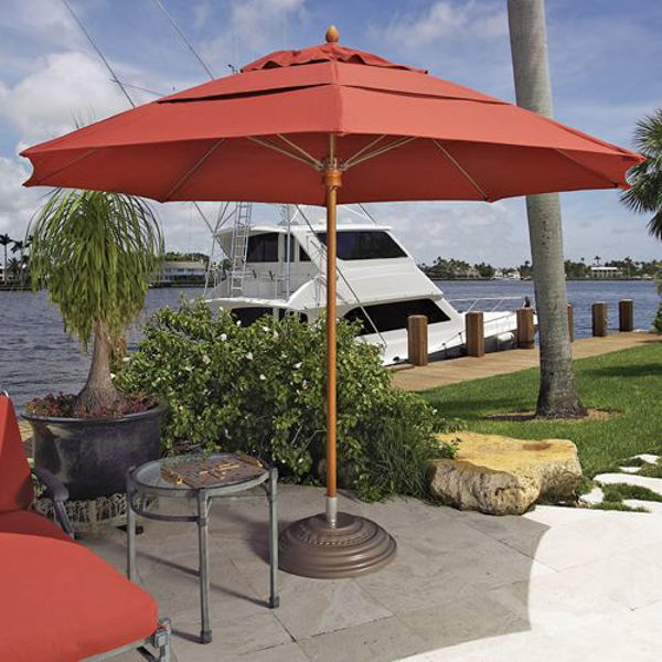 Picture of FiberBuilt 11 Ft Lucaya Umbrellas Pulley and Pin  Lift - Champagne Bronze Finish