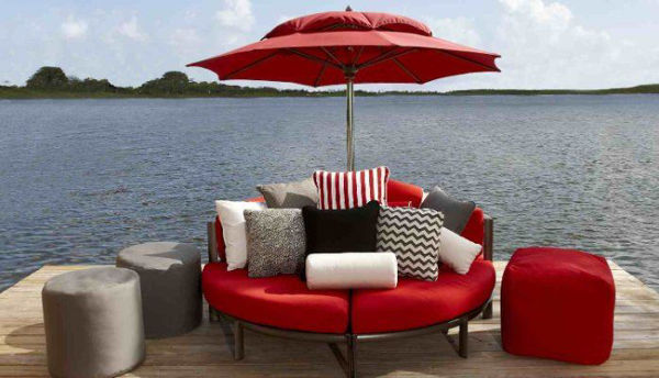 Picture of FiberBuilt 13 Ft Oceana Umbrellas Pulley and Pin Lift - Bright Aluminum Finish