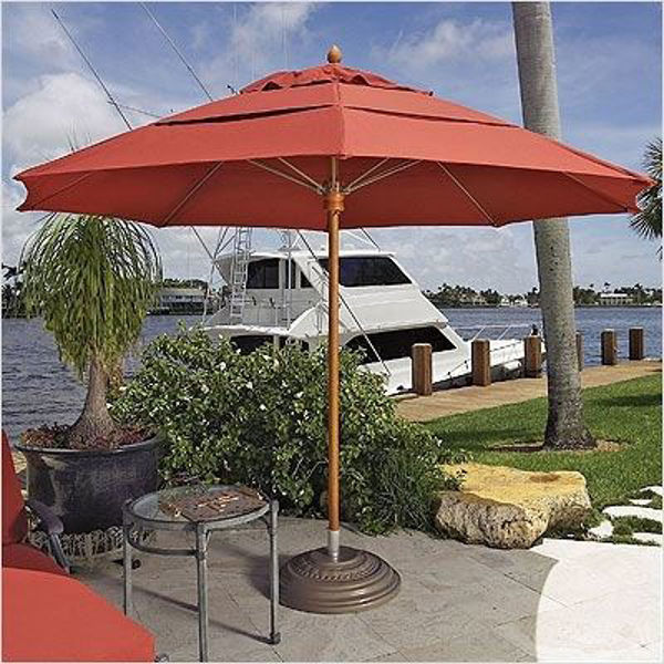 Picture of FiberBuilt 7 Ft Augusta Umbrella Pulley And Pin Lift - Teak Finish