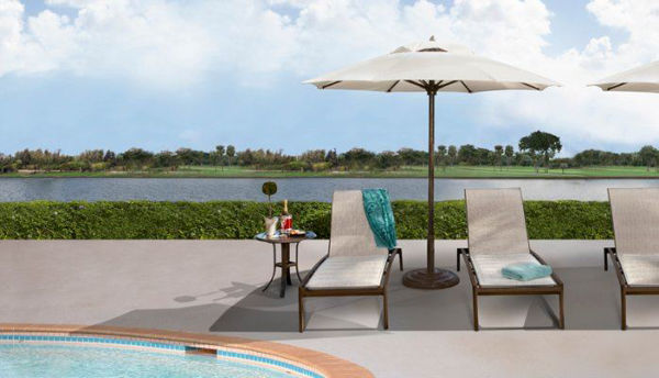 Picture of FiberBuilt 9 Ft Diamante Umbrella Push up Lift - Aged Teak Finish