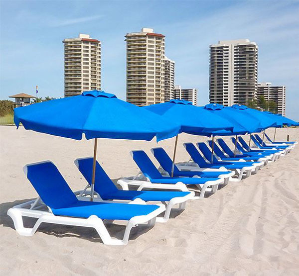 Picture of FiberBuilt 7.5 Ft Hexagon Beach Umbrella Push up Lift - Natural Ash Finish