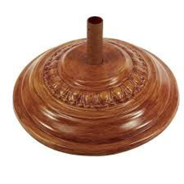 Picture of FiberBuilt Fiberglass 27 " Diameter Umbrella Base With Teak Finish