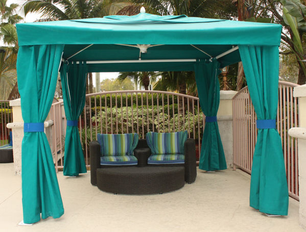 Picture of FiberBuilt Pavilion-Augusta 10 ft Umbrella with canopy - side walls