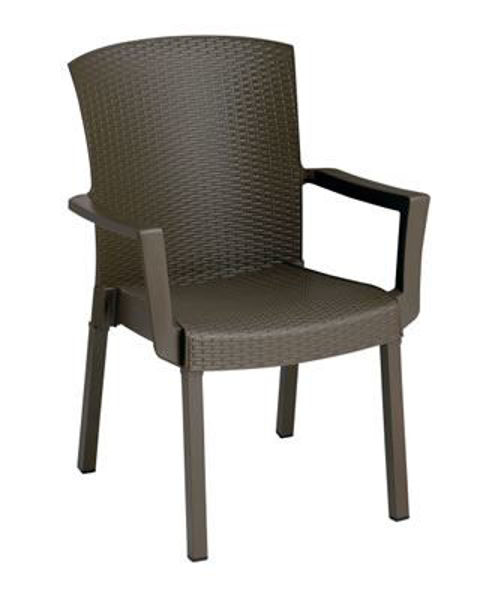 Picture of Grosfillex Havana Classic Stacking Armchair In Espresso Pack Of 12