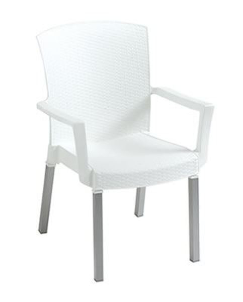 Picture of Grosfillex Havana Classic Stacking Armchair In White Pack Of 4