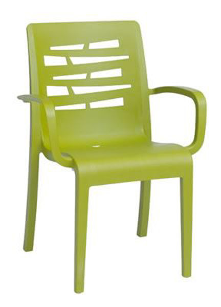 Picture of Grosfillex Essenza Stacking Armchair In Fern Green Pack Of 4
