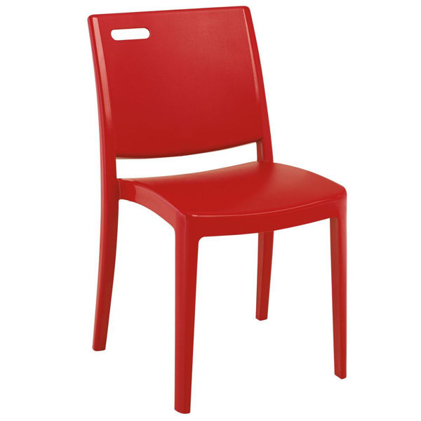 Picture of Grosfillex Metro Stacking Chair In Apple Red Pack Of 4