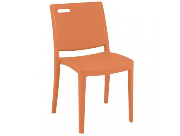Picture of Grosfillex Metro Stacking Interior Chair In Orange Pack Of 4