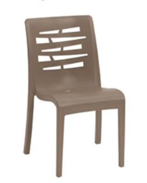 Picture of Grosfillex Essenza Stacking Chair In Taupe Pack Of 4