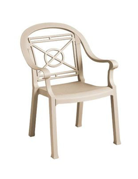 Picture of Grosfillex Victoria Classic Stacking Armchair In Sandstone Pack Of 12