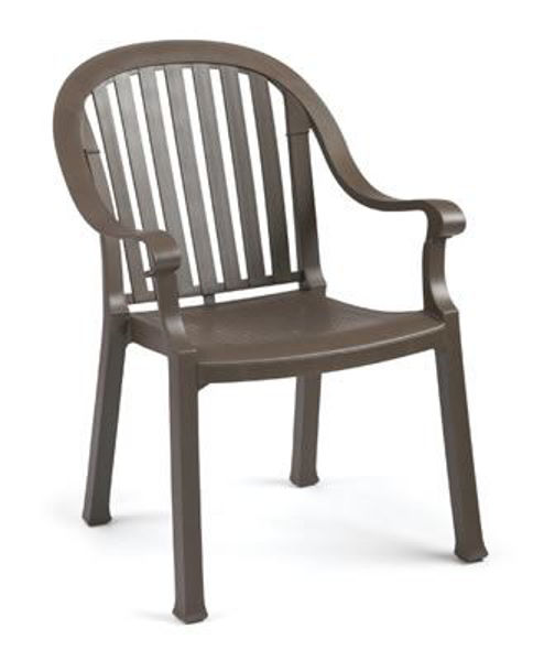 Picture of Grosfillex Colombo Stacking Armchair In Bronze Mist Pack Of 12